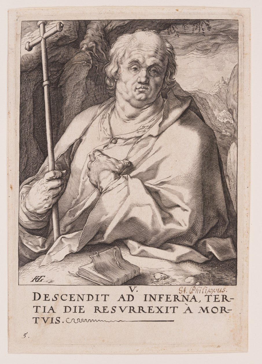 Svatý Filip, od Krista, apoštolů a svatého Pavla s vyznáním víry od Hendrick Goltzius