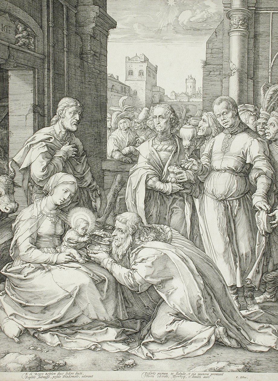 Klanění tří králů od Hendrick Goltzius