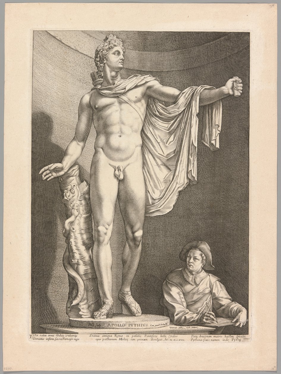 Apollo Belvedere, deska 3 ze tří slavných antických soch od Hendrick Goltzius
