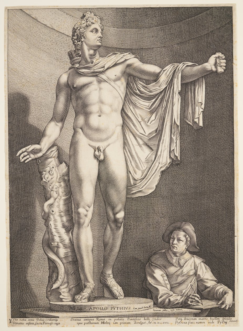 Apollón z Belvedéru, ze tří slavných antických soch v Římě od Hendrick Goltzius