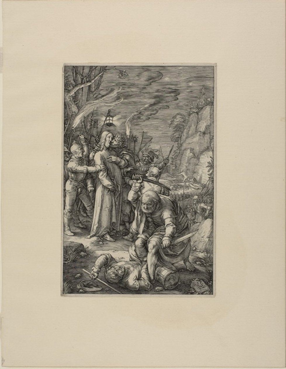 The Betrayal of Christ, deska tři z Umučení Krista od Hendrick Goltzius