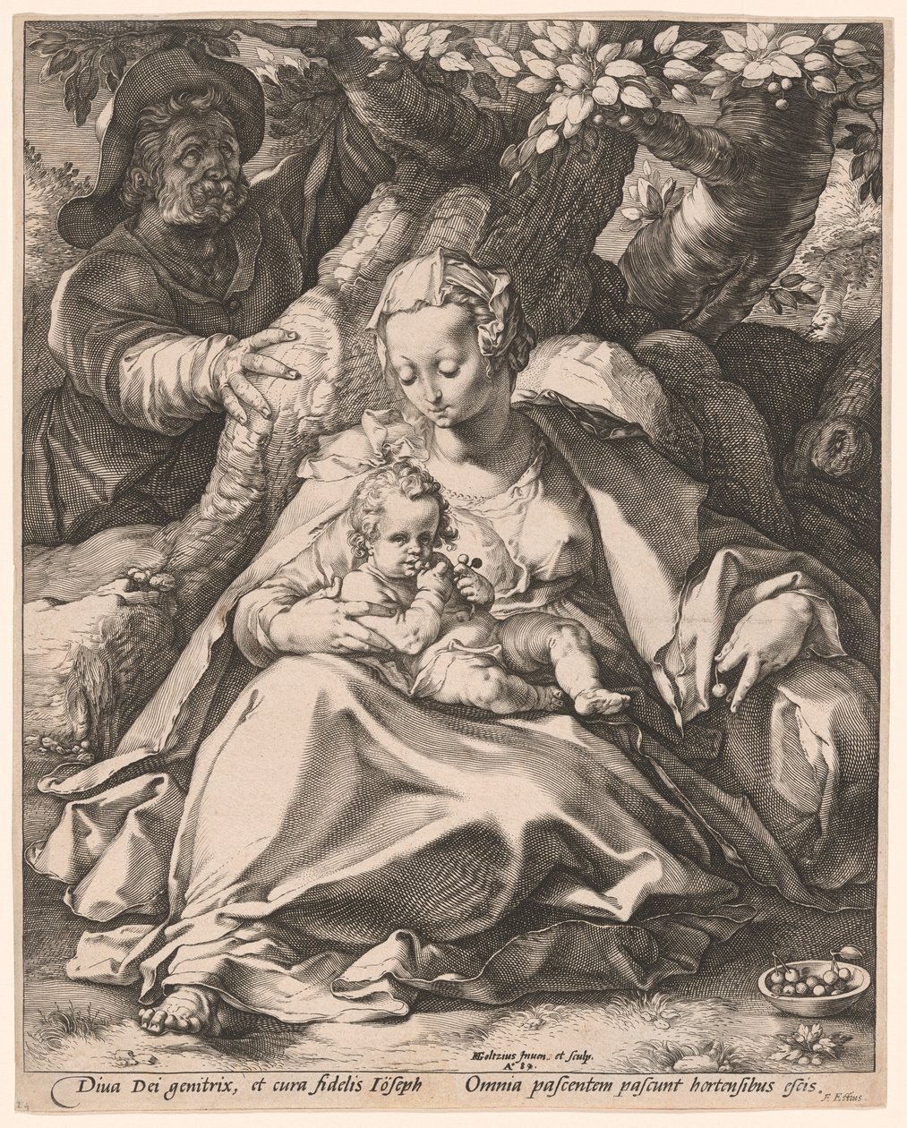 Svatá rodina pod třešní od Hendrick Goltzius