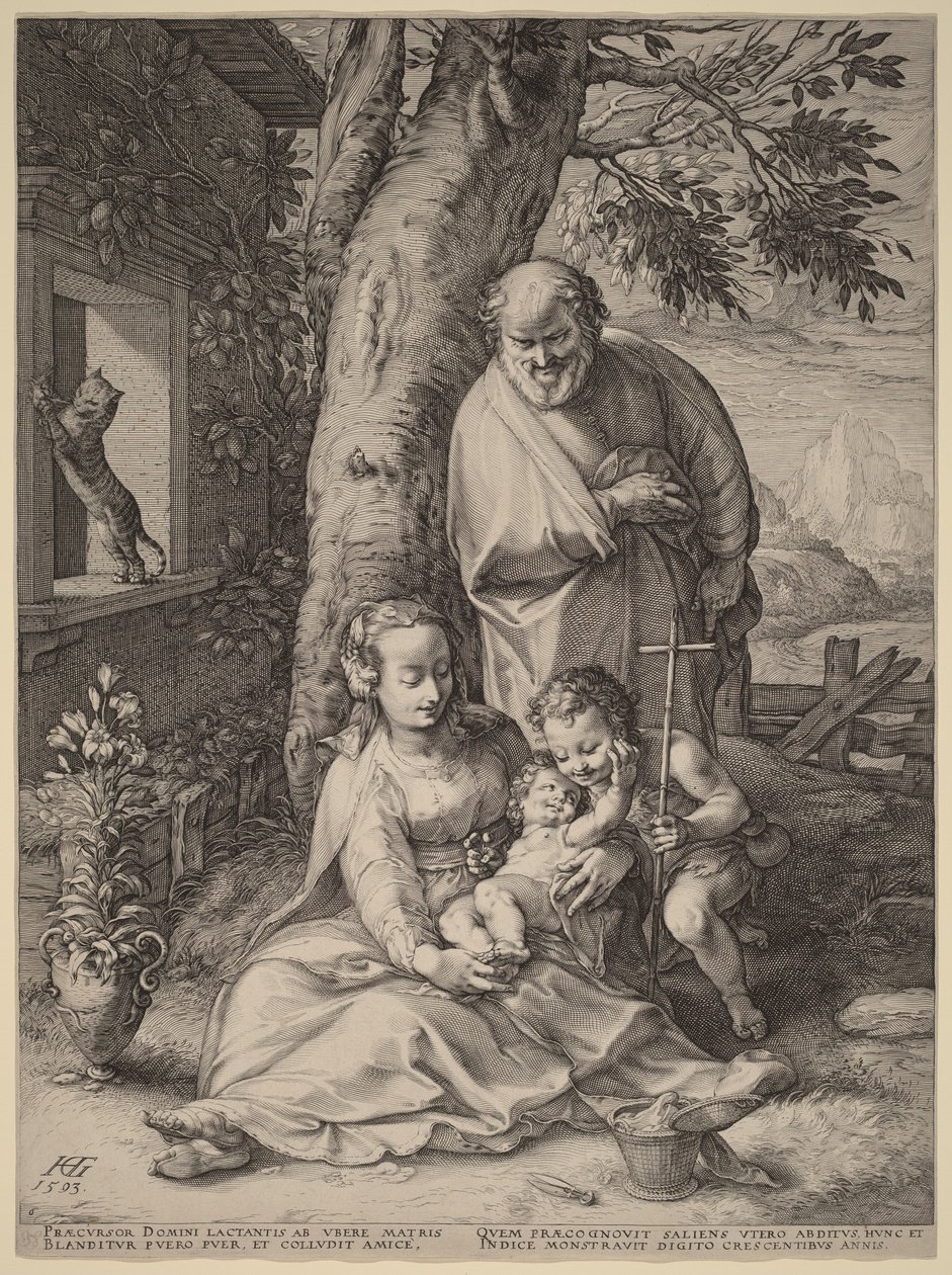 Svatá rodina s malým Janem Křtitelem od Hendrick Goltzius
