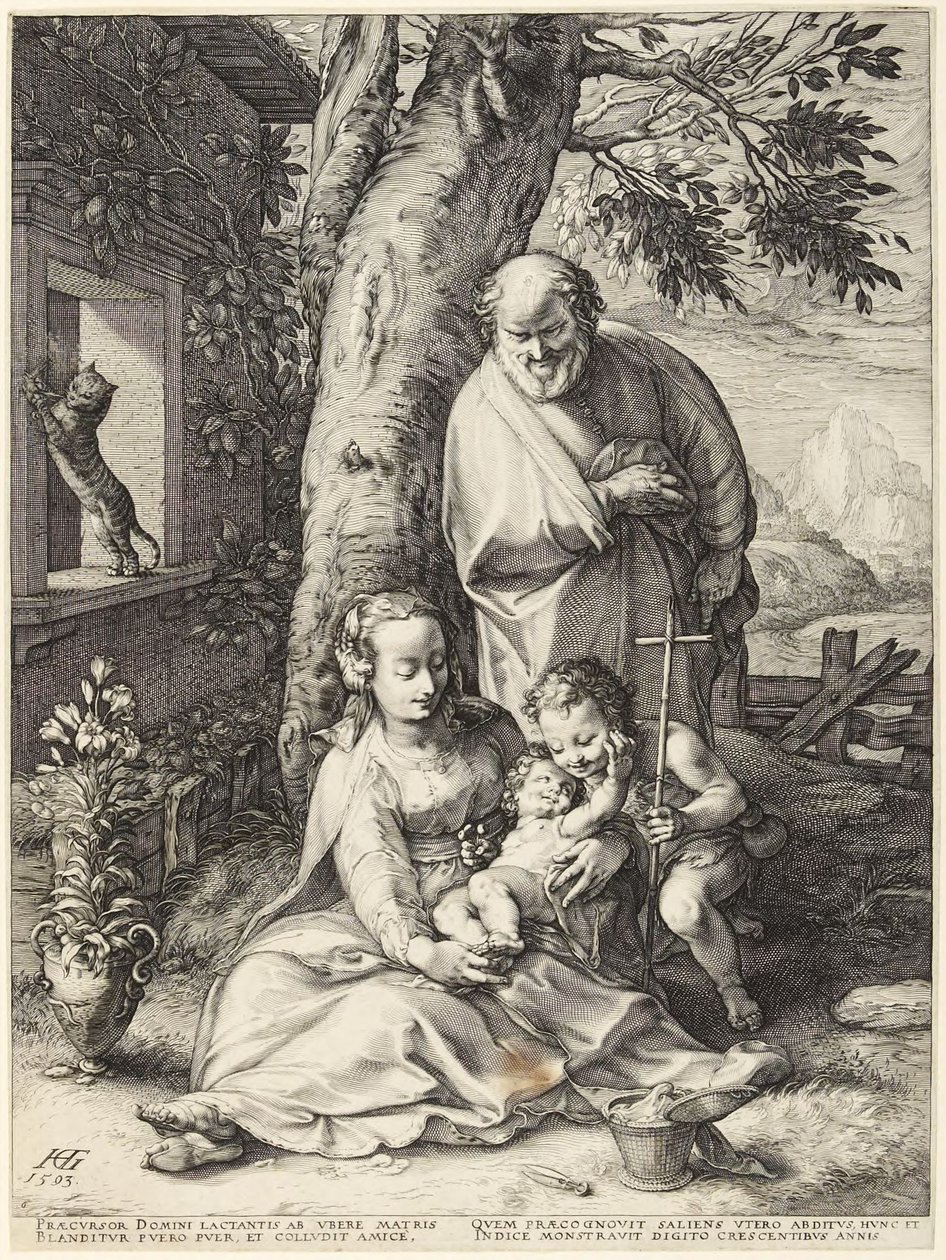 Svatá rodina s malým Janem Křtitelem od Hendrick Goltzius