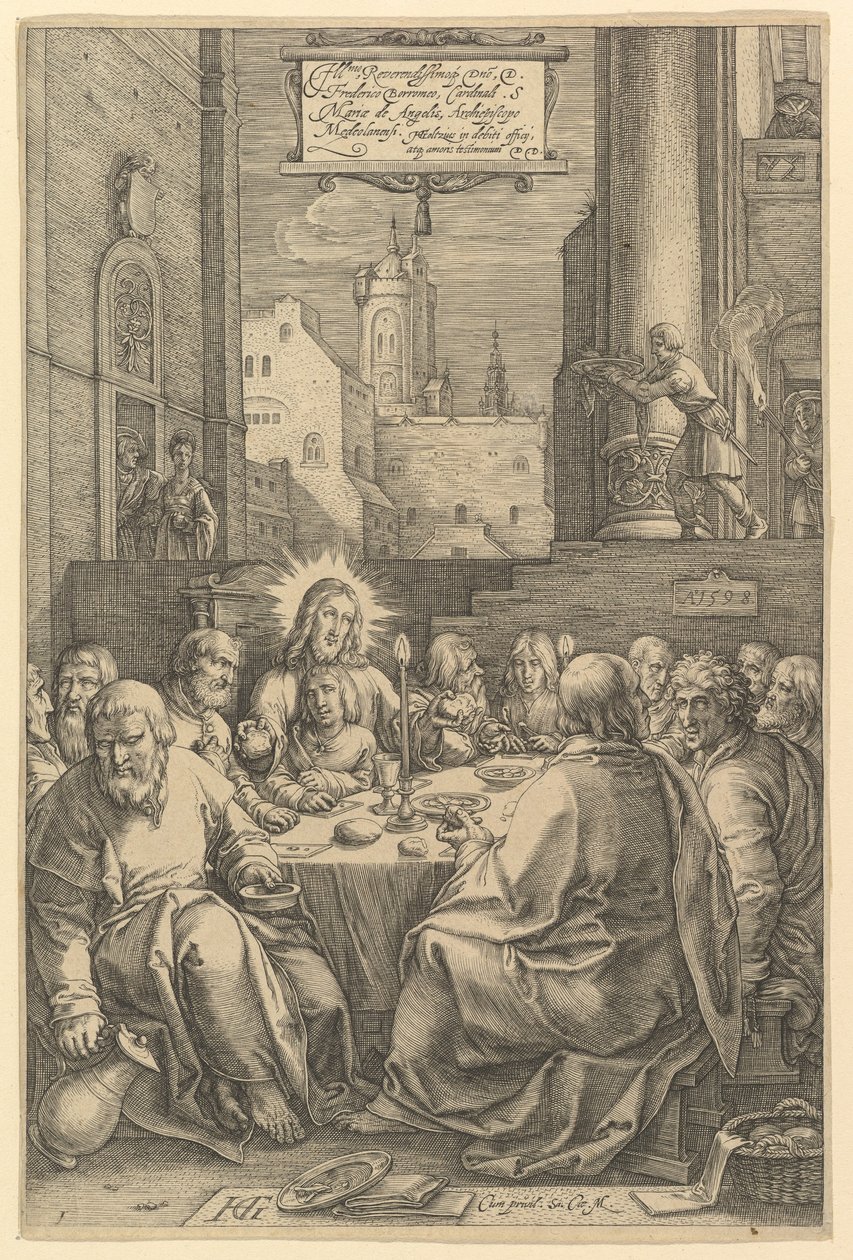 Poslední večeře, z "Umučení Krista" od Hendrick Goltzius