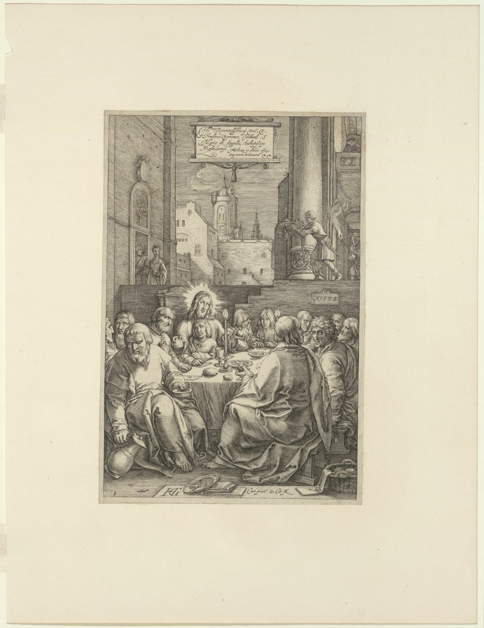 Poslední večeře, první deska z Umučení Krista od Hendrick Goltzius