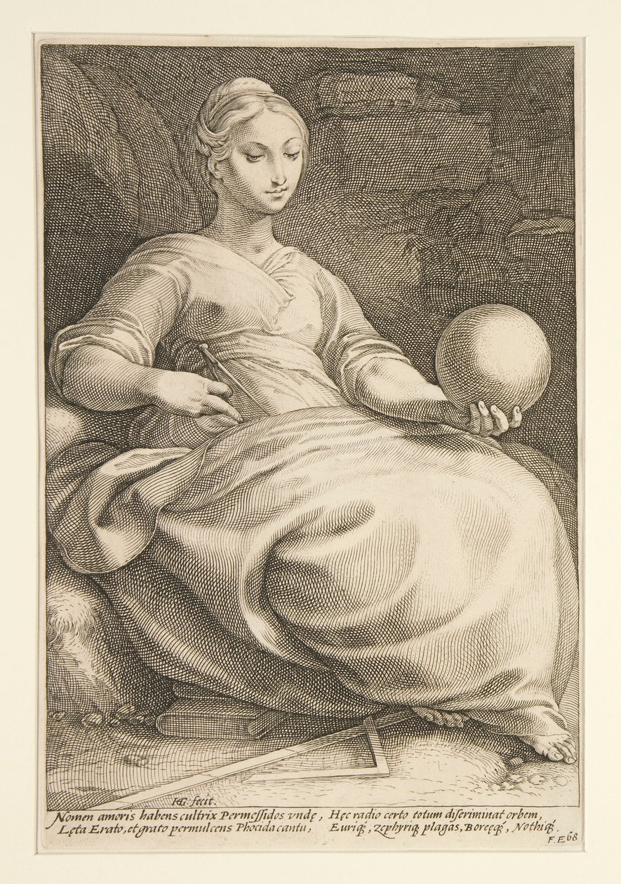 Devět múz: Erato, číslo 7 v sérii 9 od Hendrick Goltzius