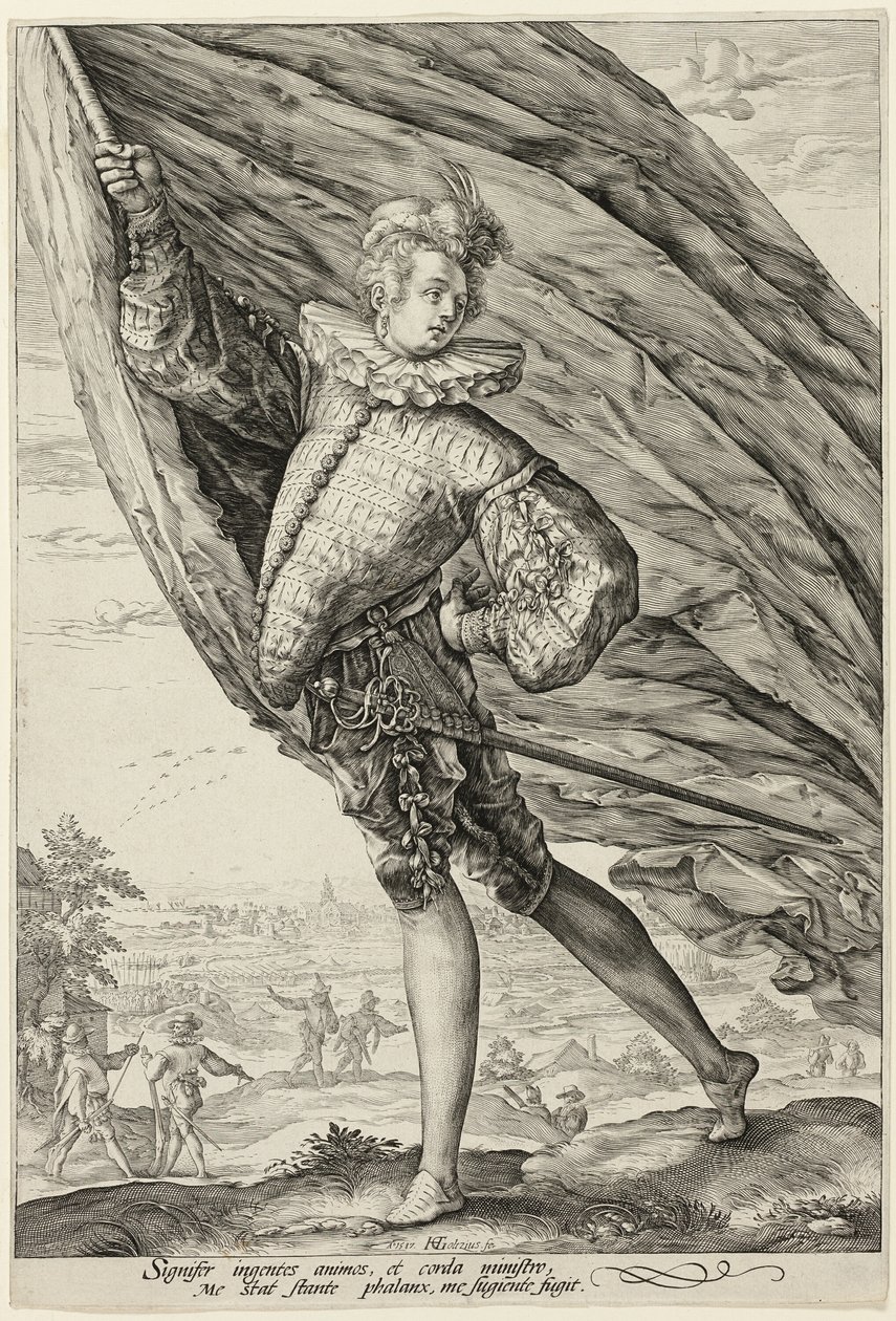 Standardní nosič, otočený doleva od Hendrick Goltzius