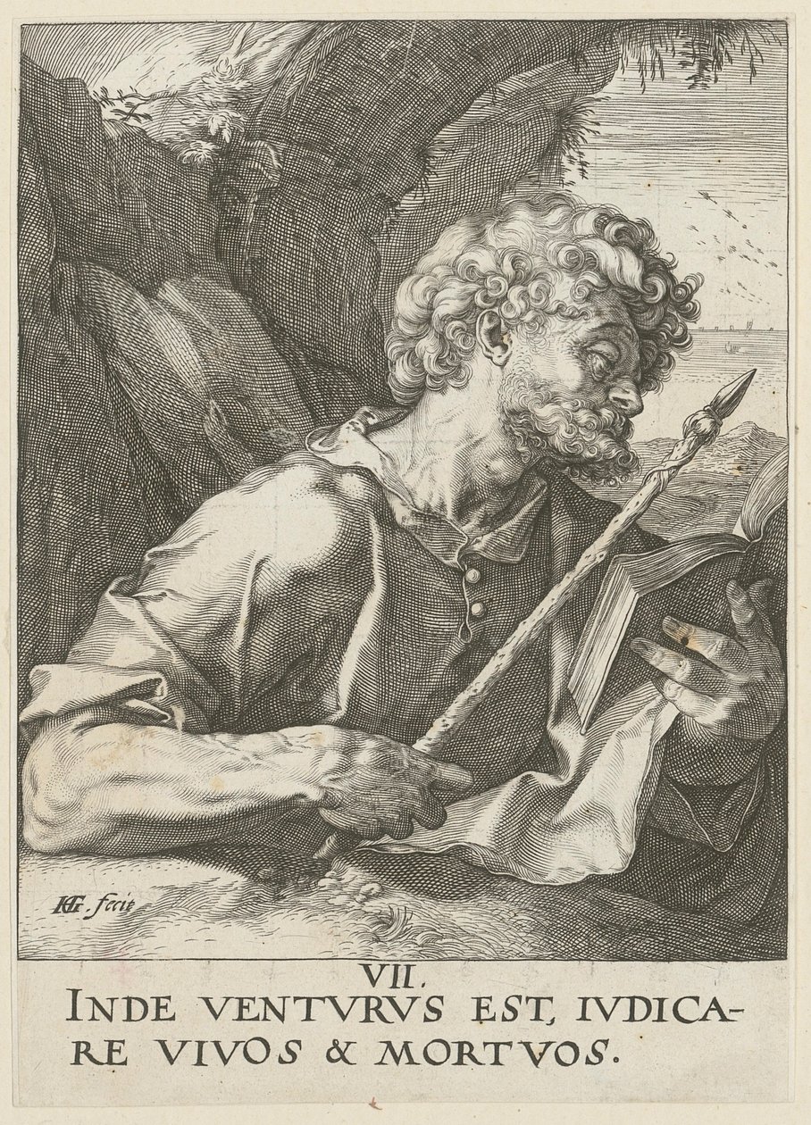Tomáš, list 8 ze série „Kristus, dvanáct apoštolů a Pavel“ od Hendrick Goltzius