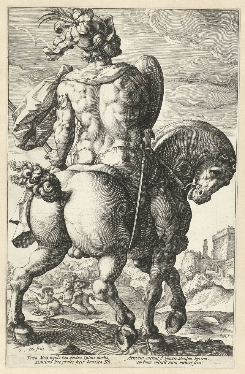 Titus Manlius Římští hrdinové (název série) od Hendrick Goltzius