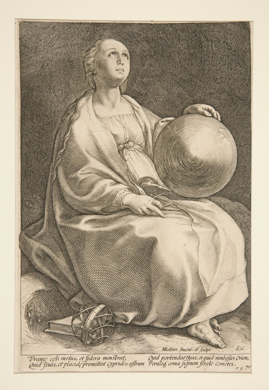 Urania, deska č. 9 ze série „Devět múz“ od Hendrick Goltzius