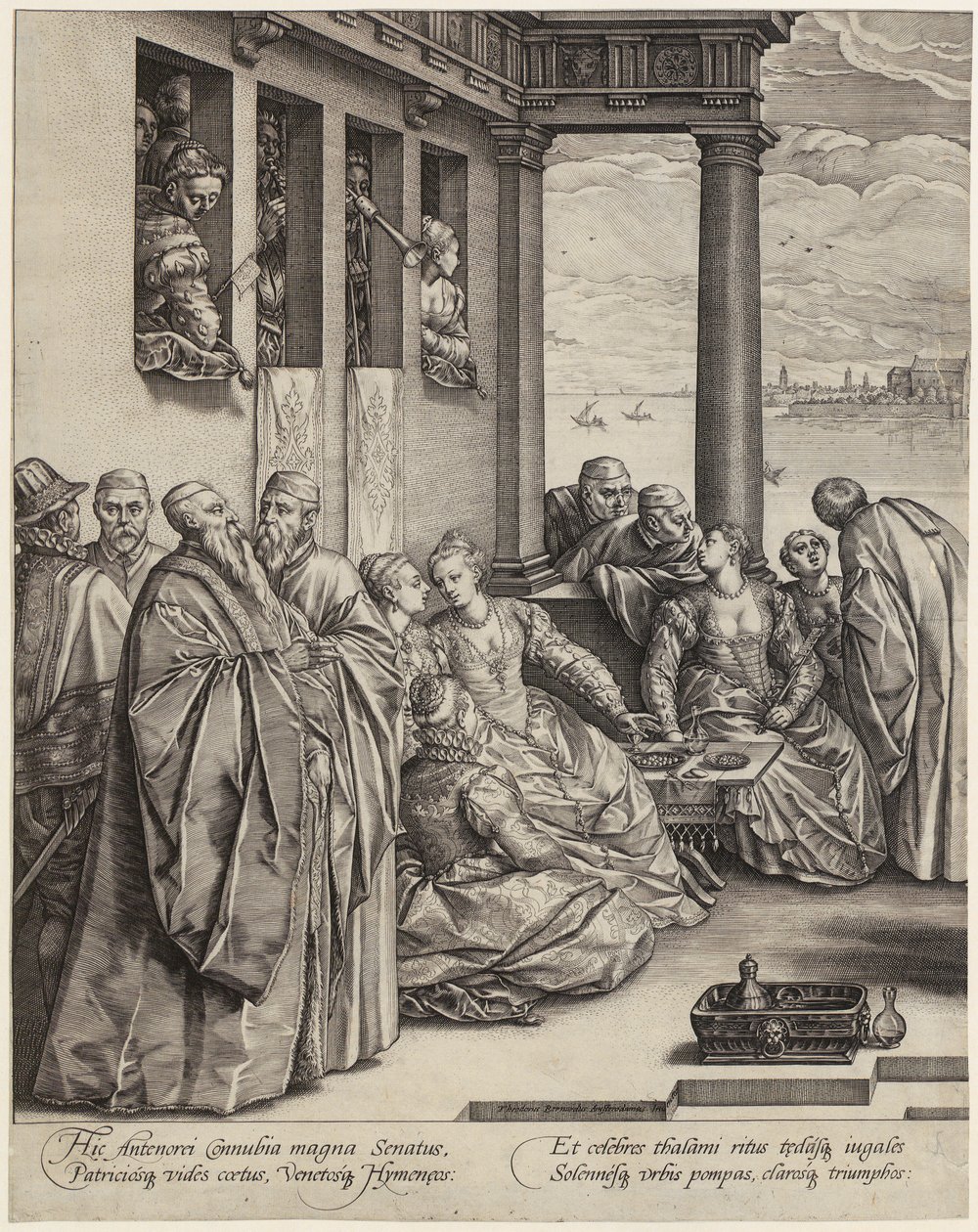 Benátská svatba [levá polovina listu] od Hendrick Goltzius