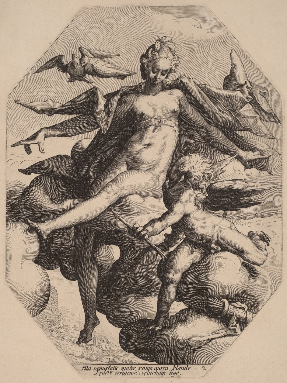 Venuše a Amor od Hendrick Goltzius