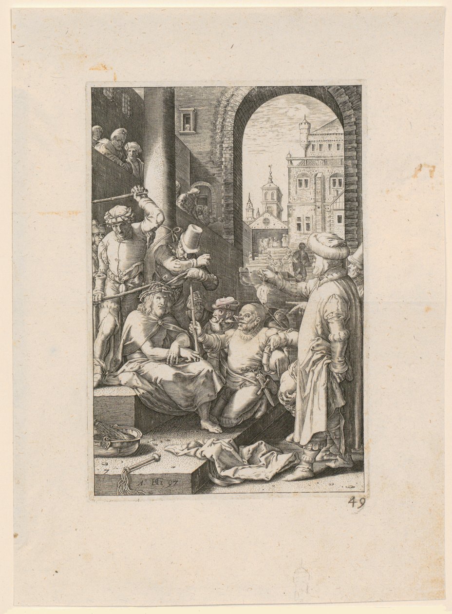 Umučení Krista, list č. 7 ze série „Umučení“ od Hendrick Goltzius
