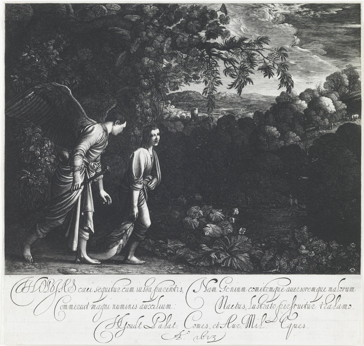 Tobiáš s andělem od Hendrick Goudt