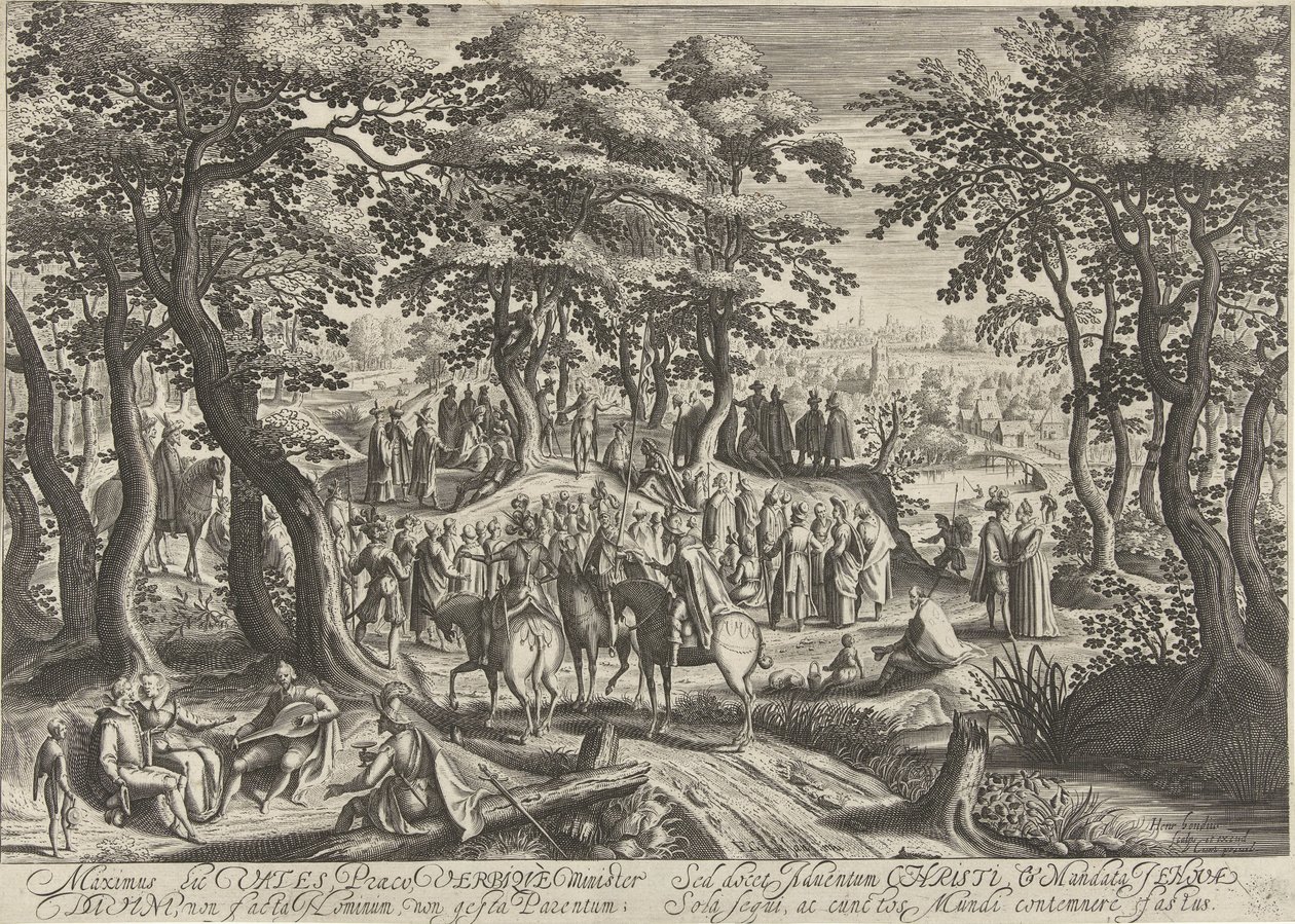 Jan Křtitel káže zástupu od Hendrick Hondius (I)