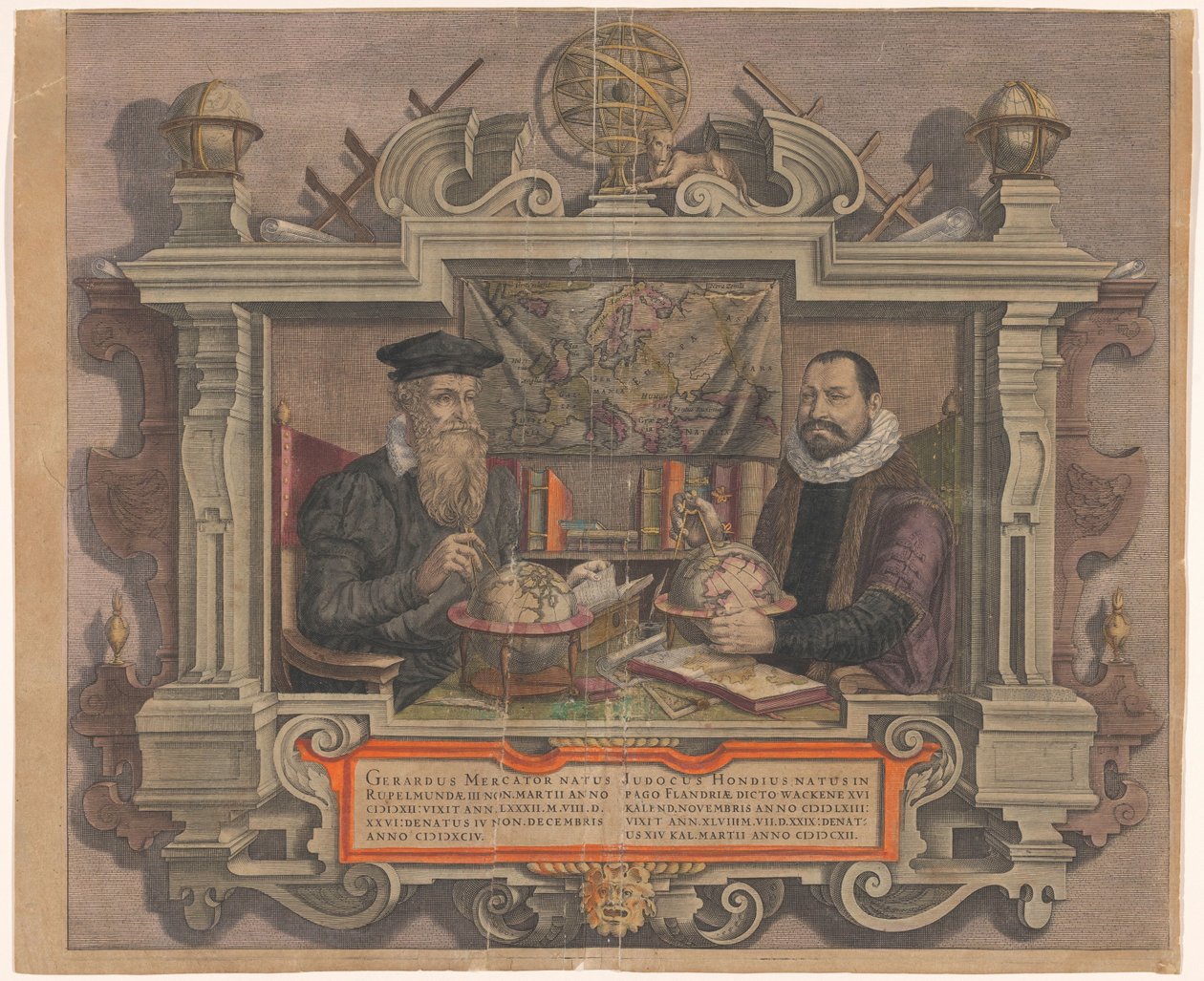 Portrét Jodocus Hondius a Gerard Mercator od Hendrick Hondius (rejected attribution)