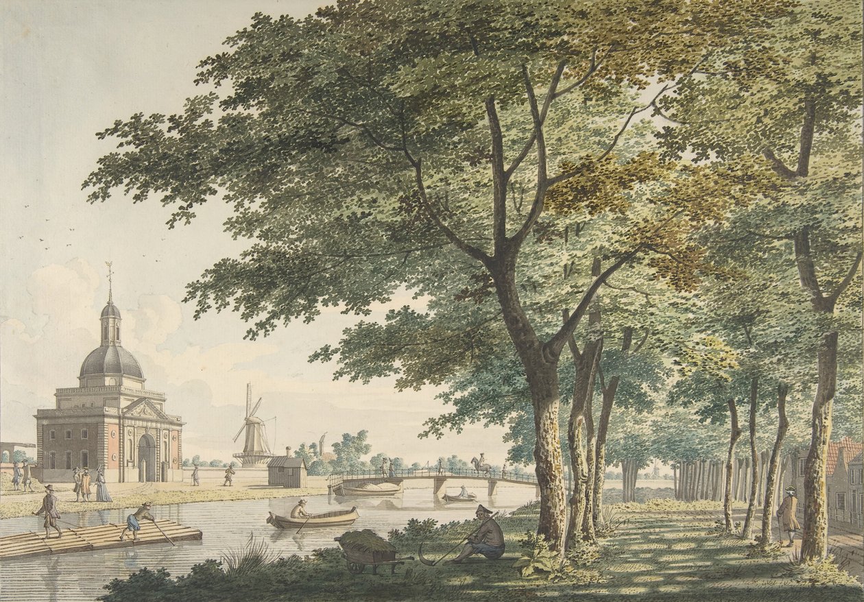 Muiderpoort, Amsterdam, při pohledu z Plantage, 1771. od Hendrick Keun