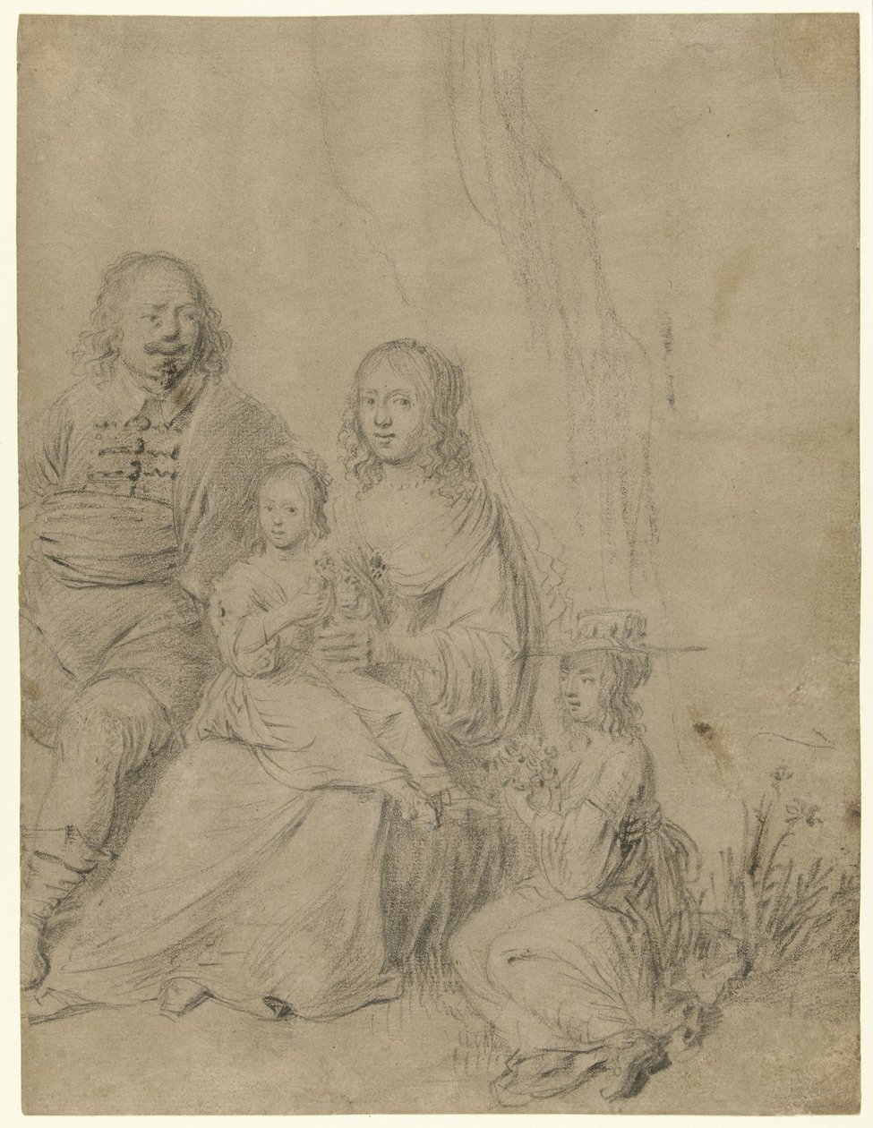 Rodinná skupina složená z rodičů a dvou dcer od Hendrick Martensz. Sorgh (attributed to)