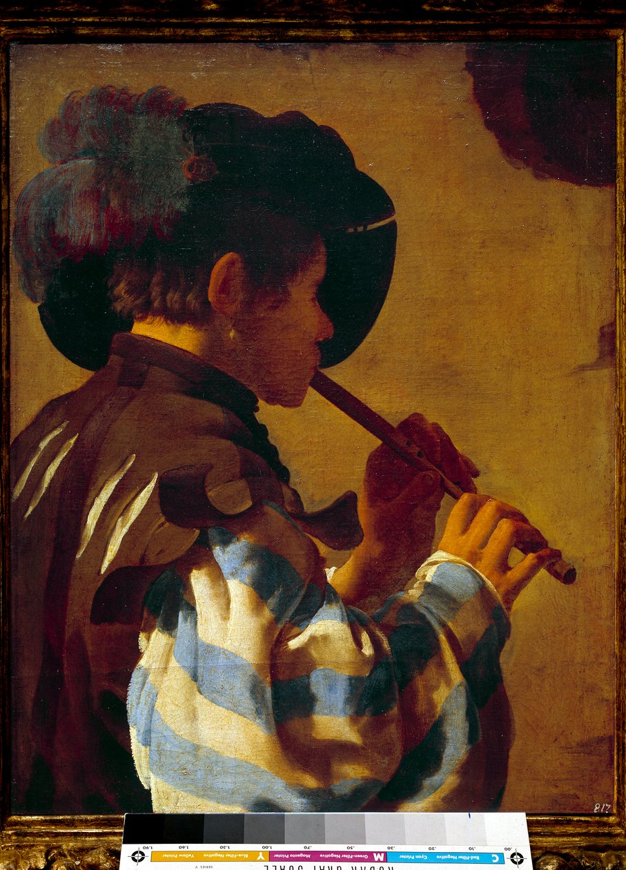 Patre hraje na flétnu. Obraz Hendrika Ter Brugghena (1588-1629) Ec Hol. od Hendrick ter Brugghen
