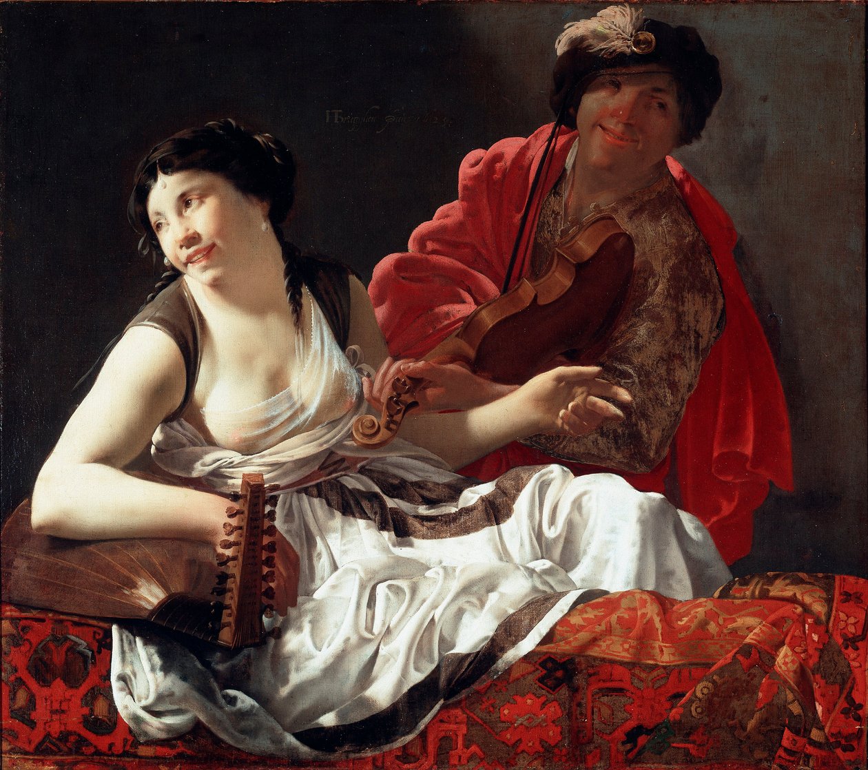 Koncert aneb „Alegorie Ouie““ Obraz Hendricka Terbrugghena (Ter Brugghen) (1588-1629) 1629 Rozm. 90x127 cm Galleria Borghese Řím od Hendrick ter Brugghen