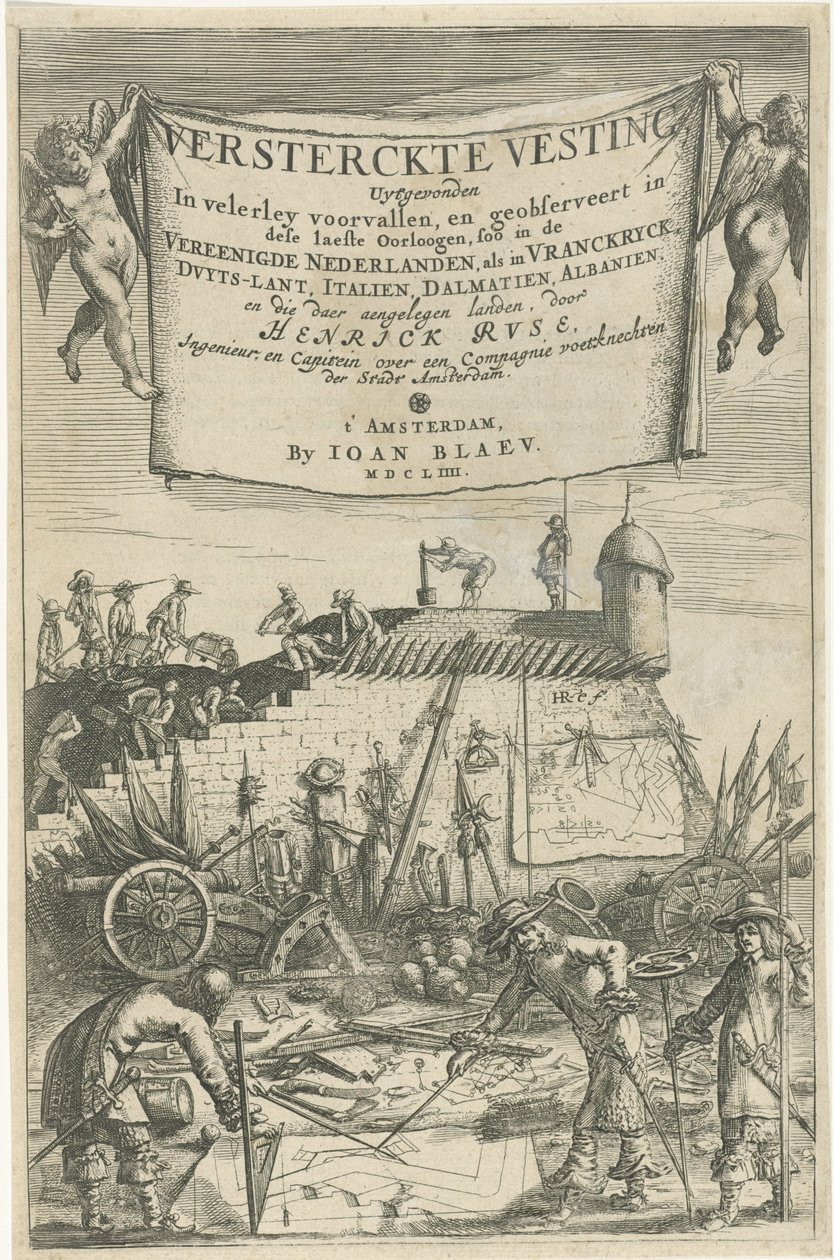 Titulní strana pro Henrich Ruse, Versterckte Vesting, 1654 od Hendrick baron van Ruse
