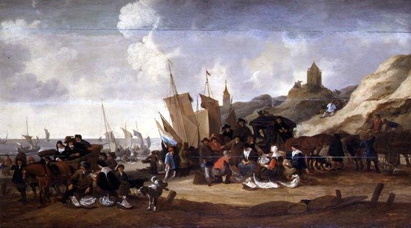 Scéna na pobřeží poblíž Scheveningenu od Hendrick de Meyer