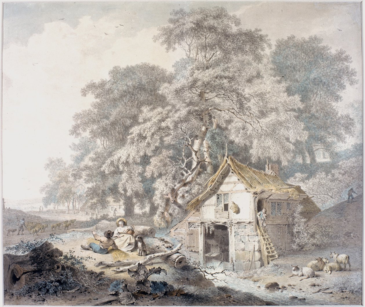 Starý mlýn (tuš a tužka a akvarel na papíře) od Hendrick de Meyer