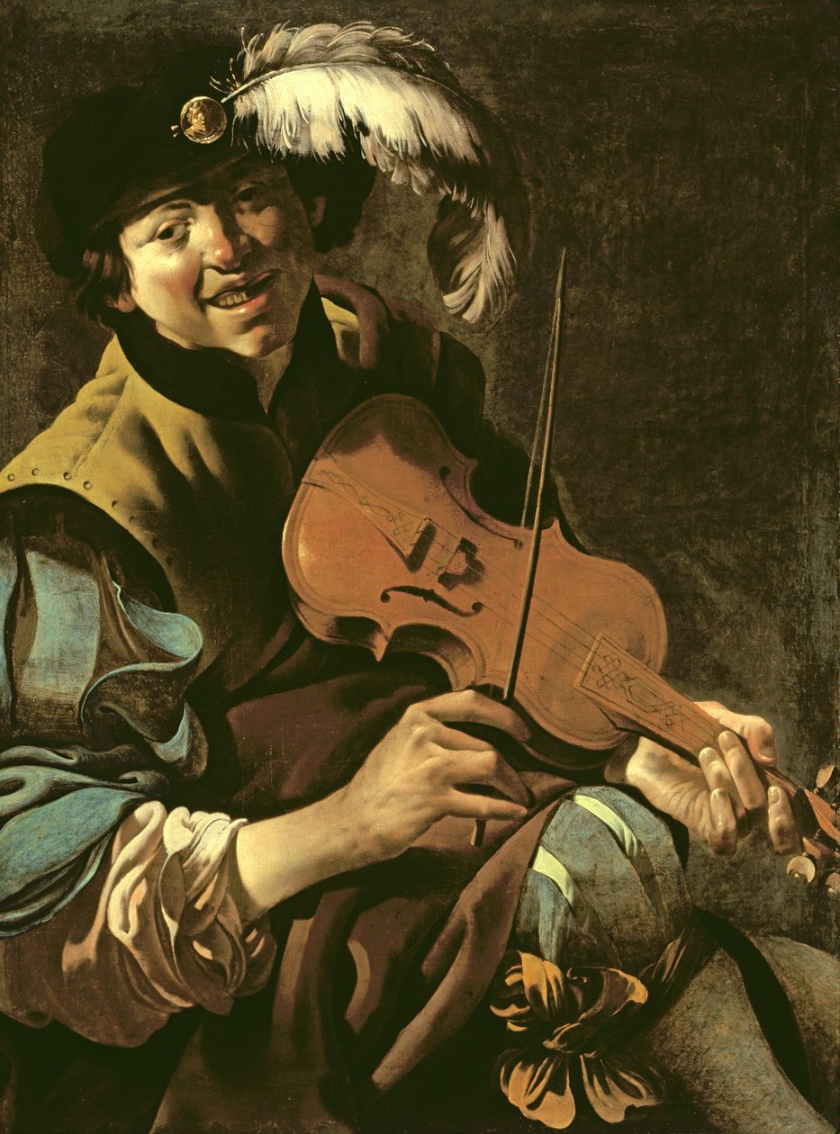 Chlapecký houslista, 1626 od Hendrick ter Brugghen