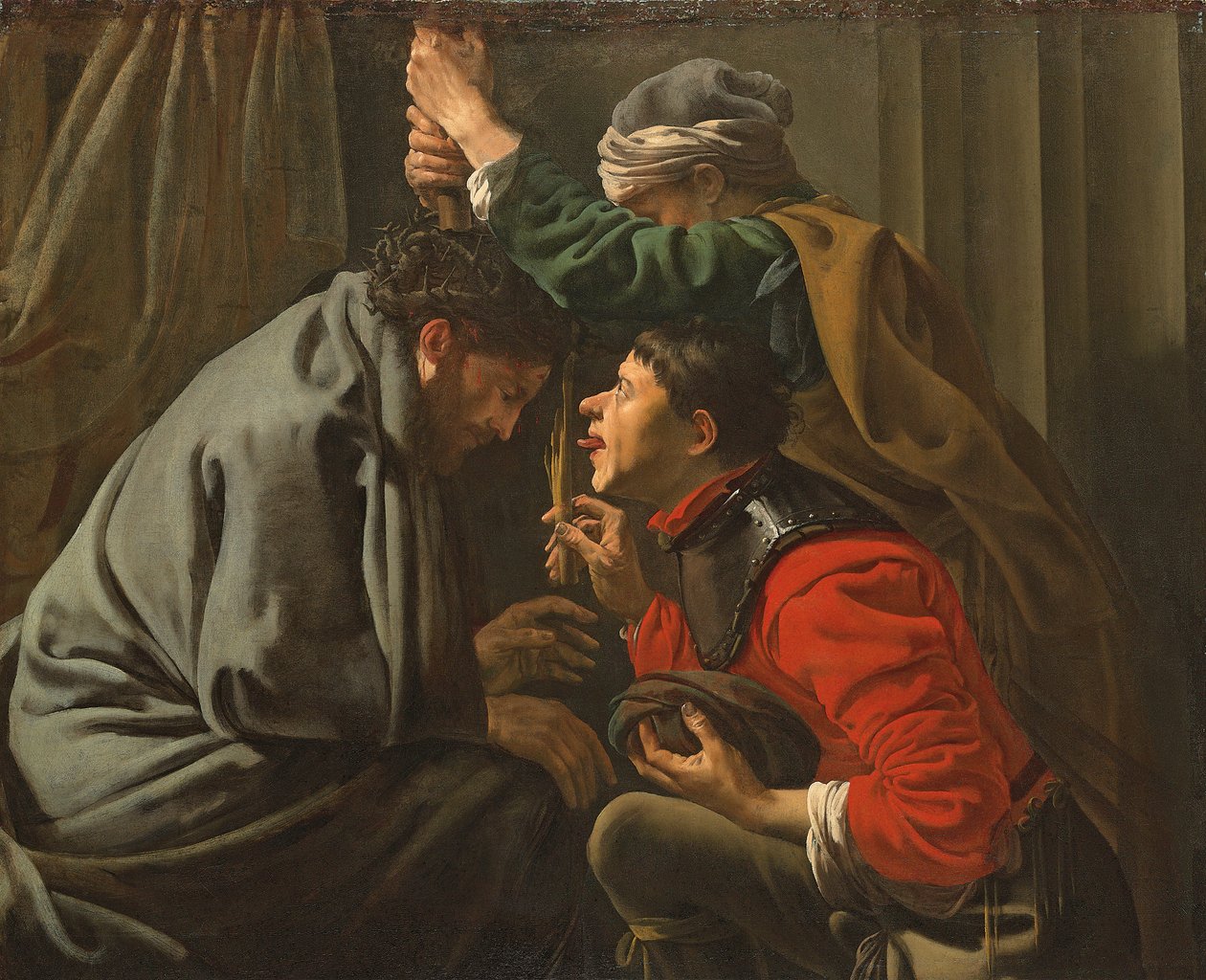 Korunování trním a posmívání se Kristu od Hendrick ter Brugghen