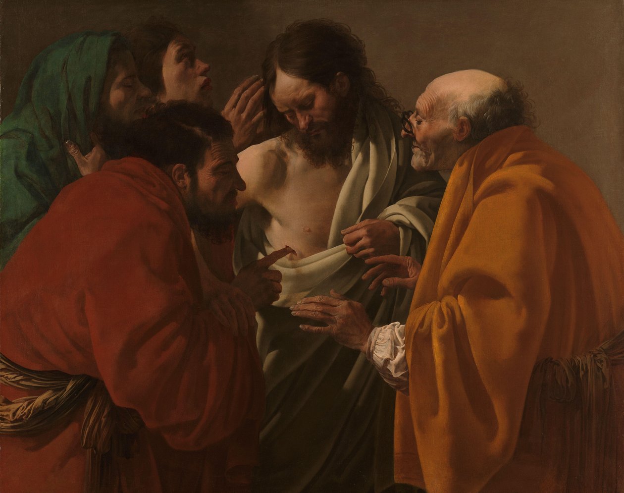 Thomasova nedůvěra Nevěra svatého Tomáše od Hendrick ter Brugghen
