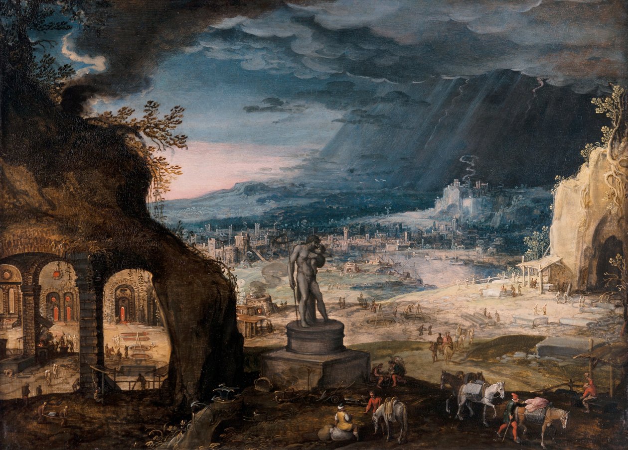 Krajina se sochou Saturnos / Alegorie plynutí času od Hendrick van Cleve