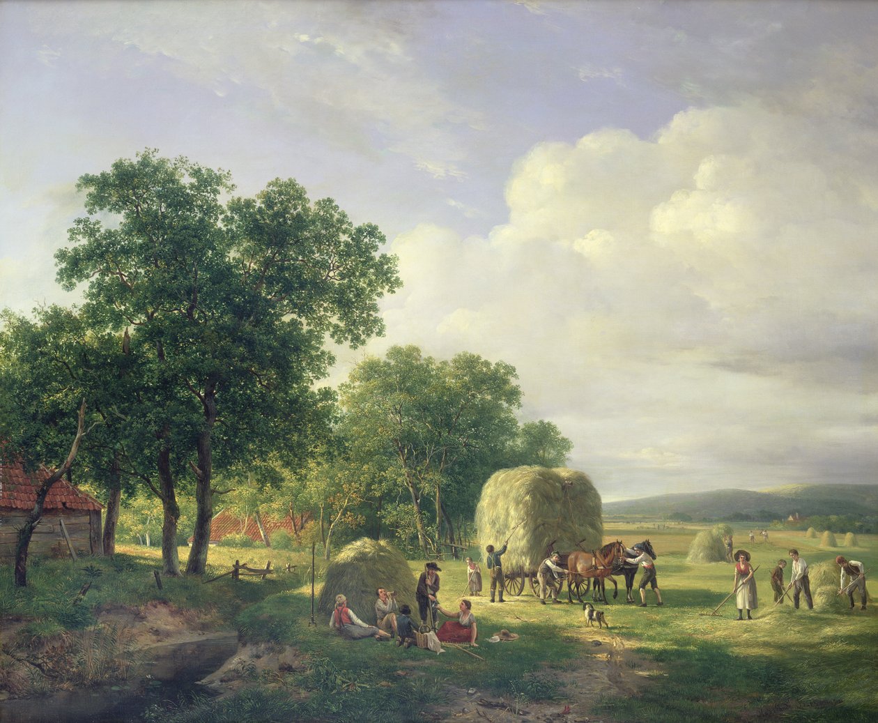Zalesněná krajina s haymakery, 1822 od Hendrick van de Sande Bakhuyzen