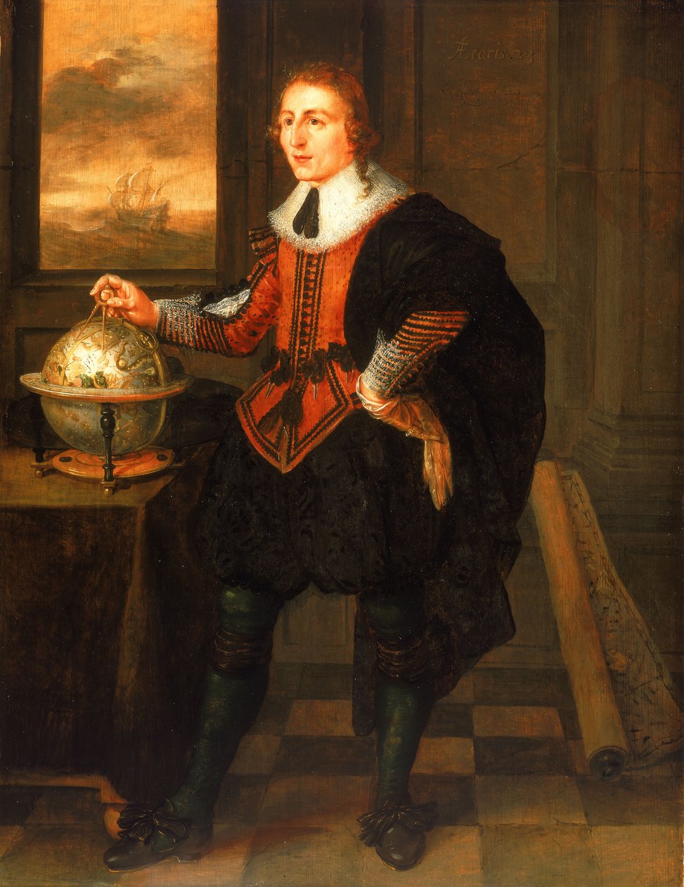 Navigátor s globusem a rozdělovači od Hendrick van der the Elder Borcht