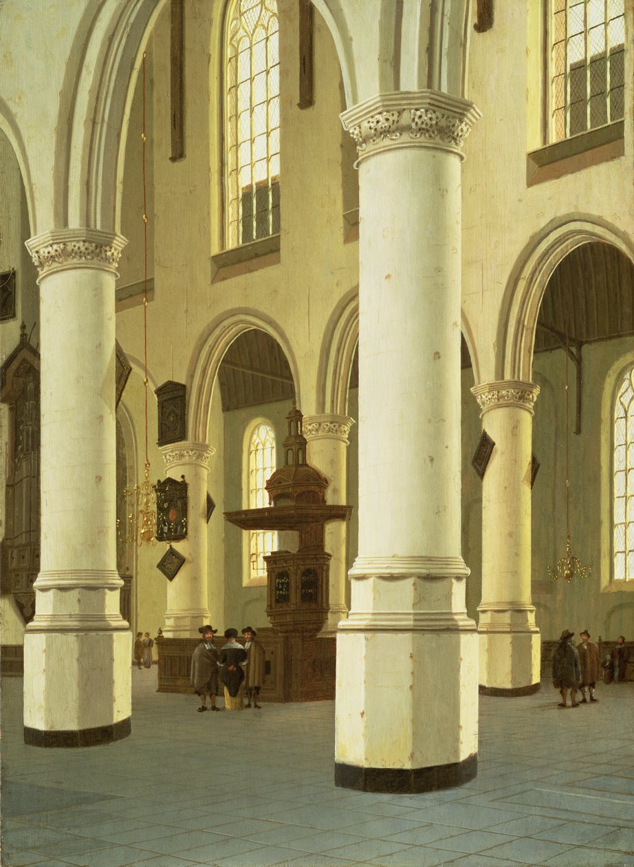 Interiér Oude Kerk v Delftu od Hendrik Cornelisz. van Vliet