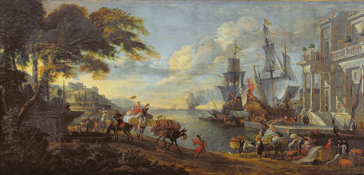 Pohled na orientální přístav, 1688 od Hendrik van Minderhout