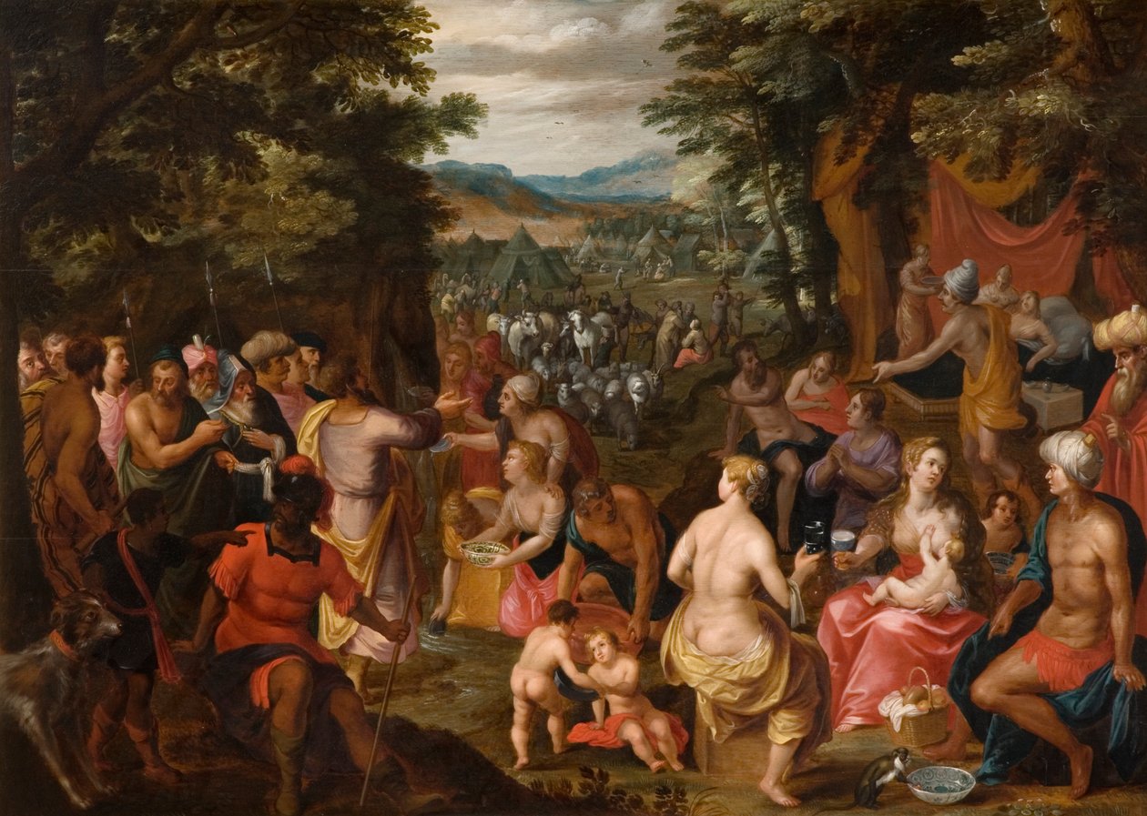 Mojžíš udeřil do skály od Hendrik van the Elder Balen