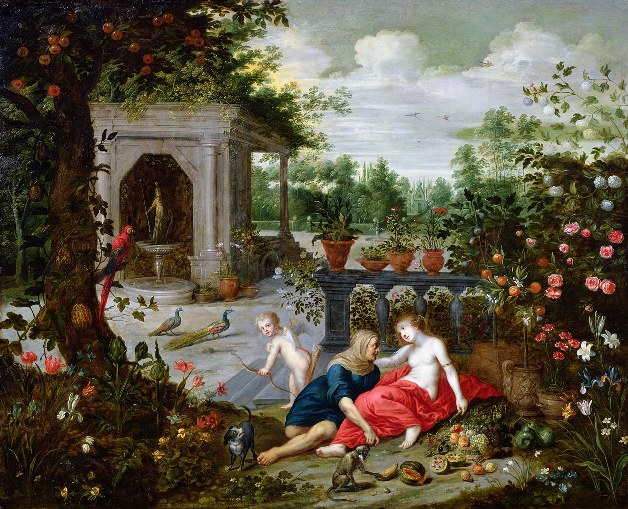 Vertumnus a Pomona od Hendrik van the Elder Balen