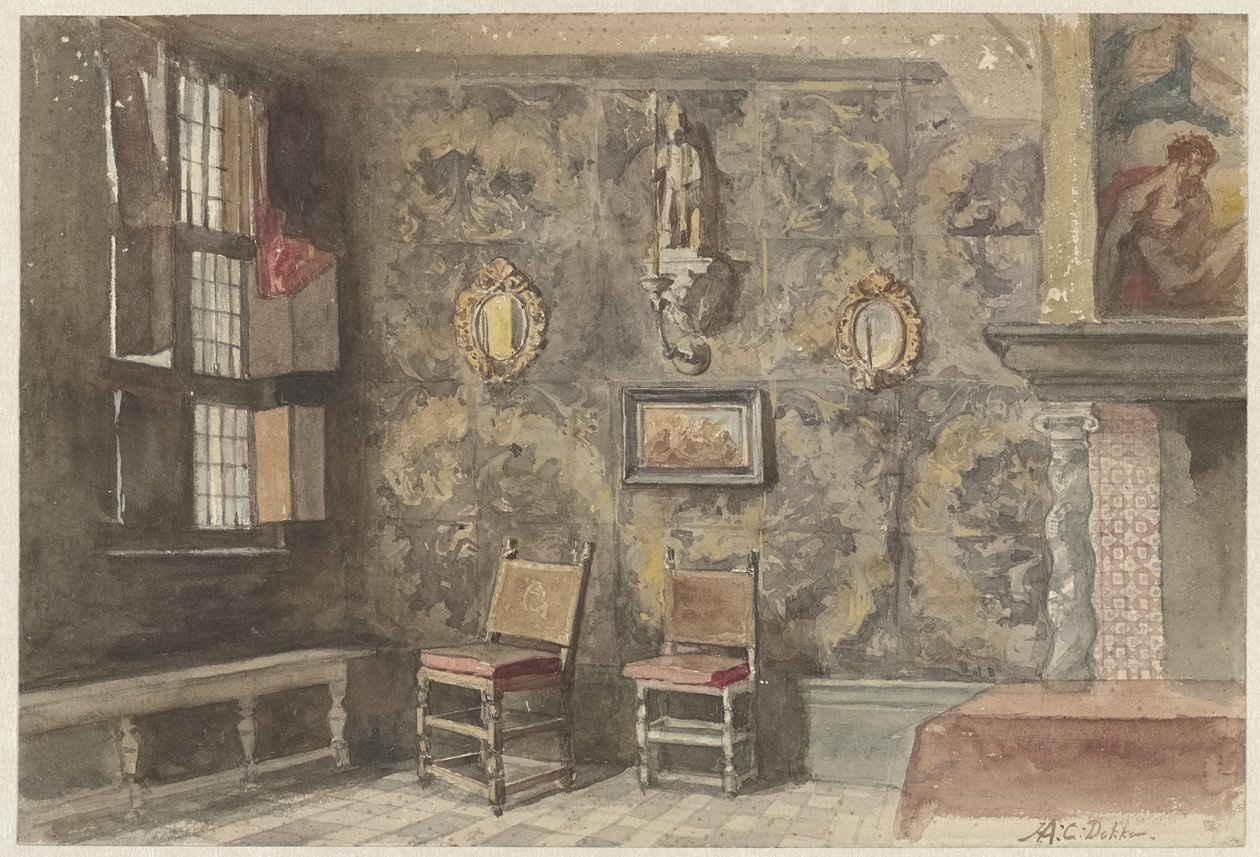 Interiér starého Brouwershuis v Antverpách od Hendrik Adriaan Christiaan Dekker