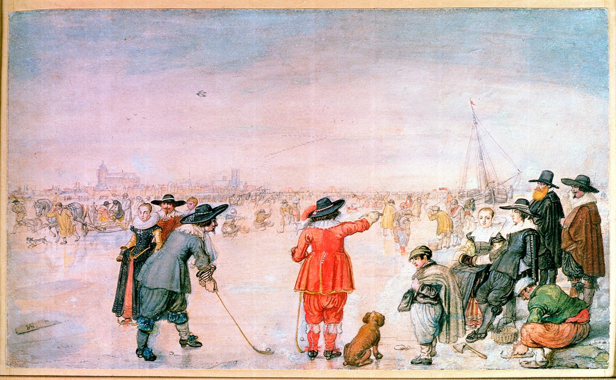 Golf on the Ice na řece Ijssel poblíž Kampenu od Hendrik Avercamp