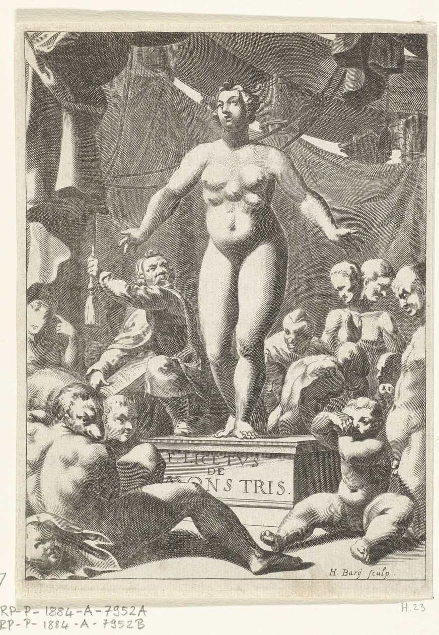 Nahá žena s pěti ňadry Titulní strana Fortunius Licetus, De Monstris, Amsterdam 1665 od Hendrik Bary