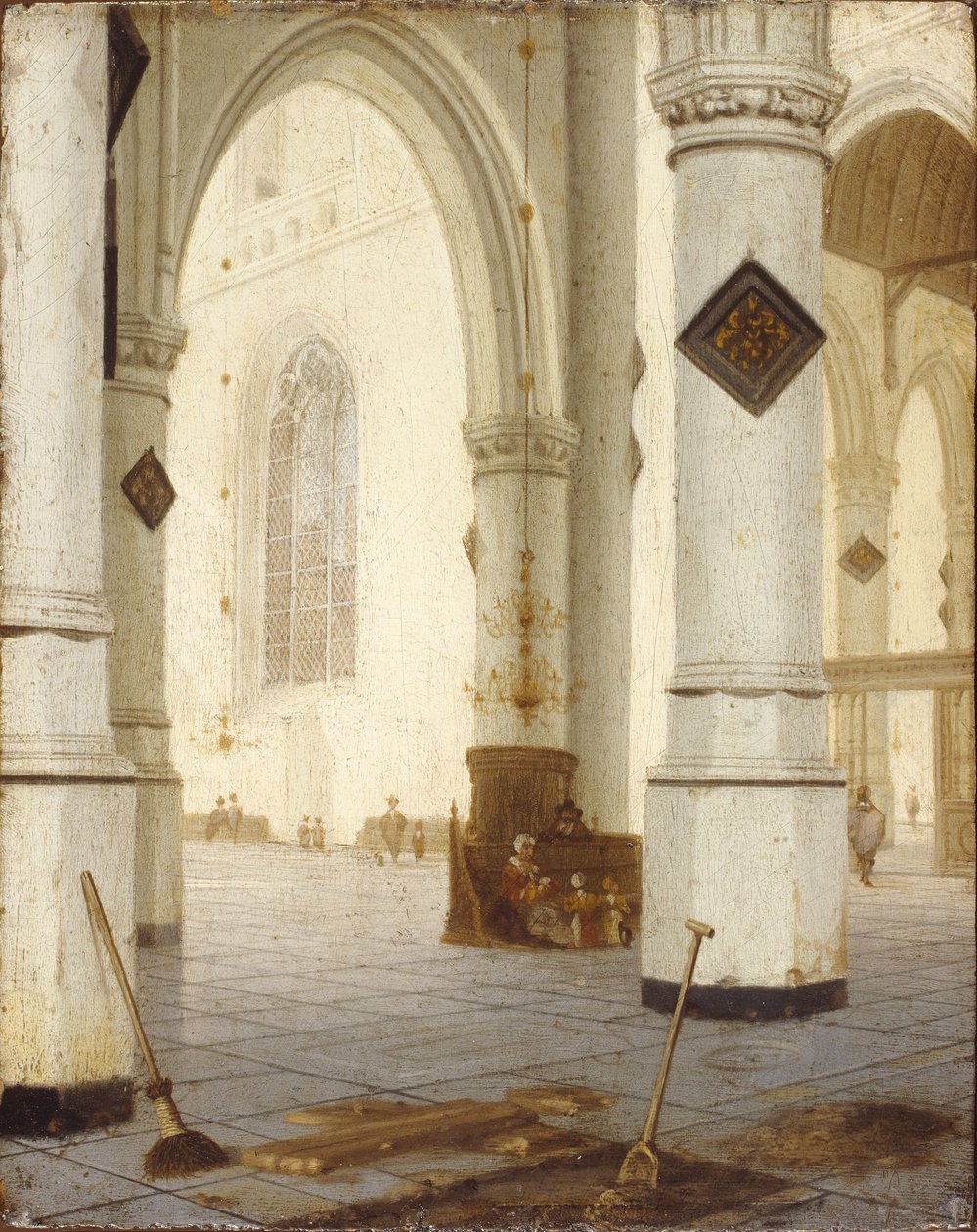 Interiér kostela (olej na desce) od Hendrik Cornelisz. van Vliet