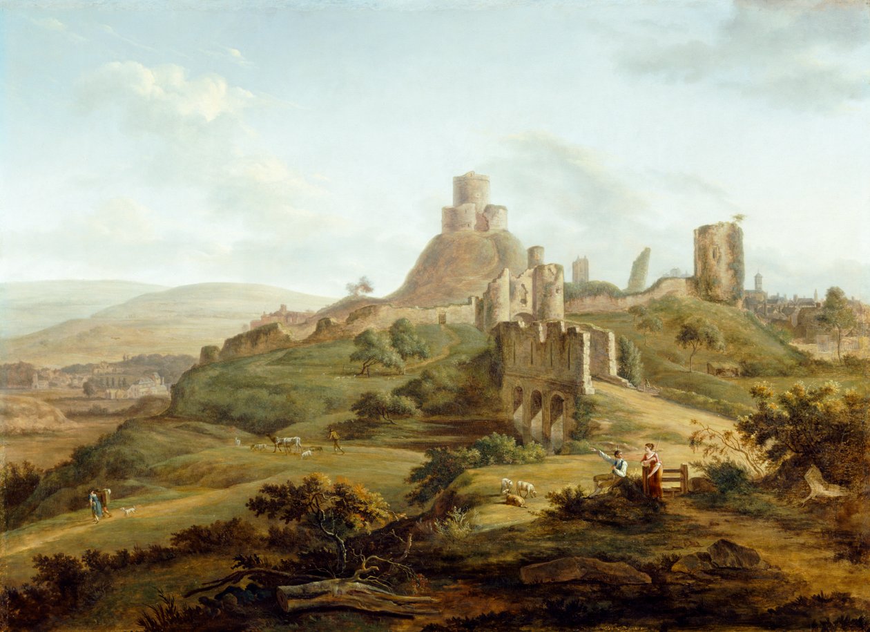Pohled na hrad Launceston od jihu od Hendrik Frans de Cort