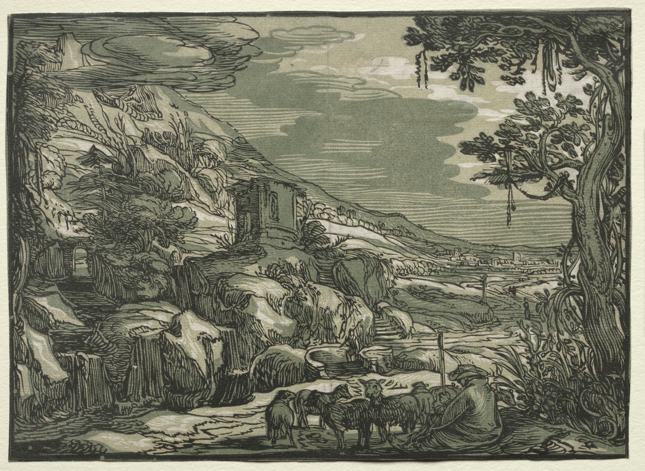 Arkádská krajina, c. 1615. od Hendrik Goltzius