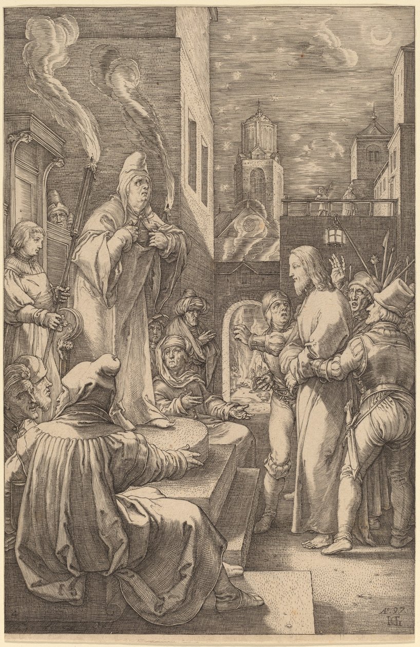 Kristus před Kaifášem od Hendrik Goltzius