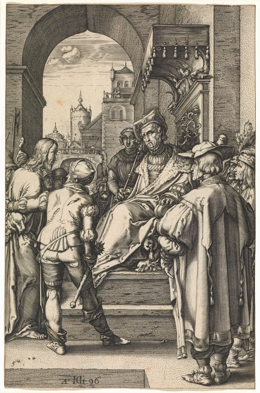 Kristus před Pilátem, po 1596 (rytina) od Hendrik Goltzius
