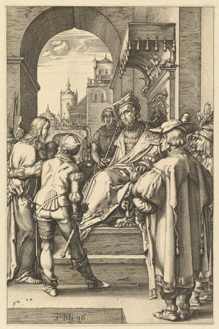 Kristus před Pilátem, z Umučení Krista, 1596. od Hendrik Goltzius