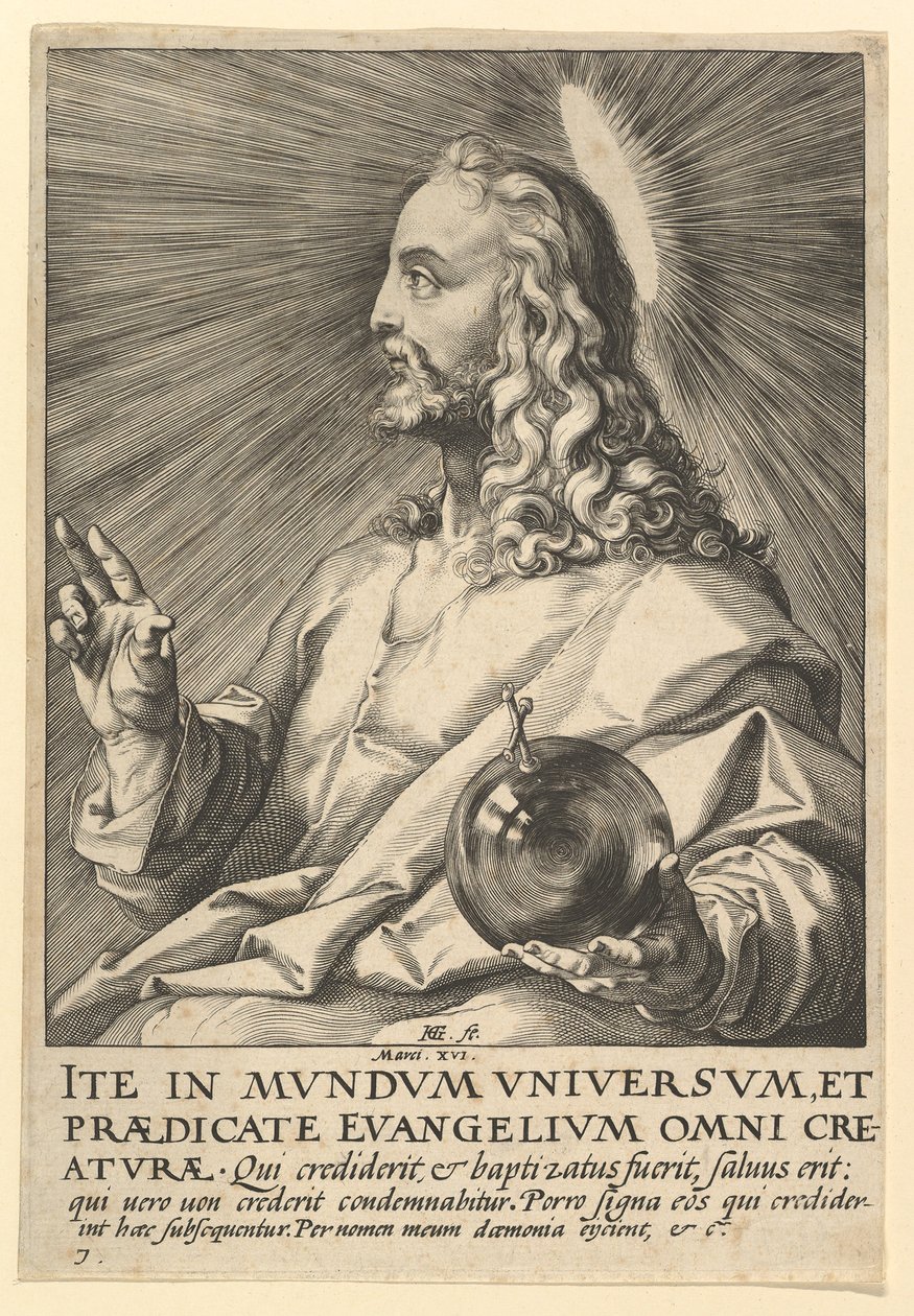 Kristus, od Krista, apoštolů a sv. Pavla s vyznáním víry, ca. 1589. od Hendrik Goltzius