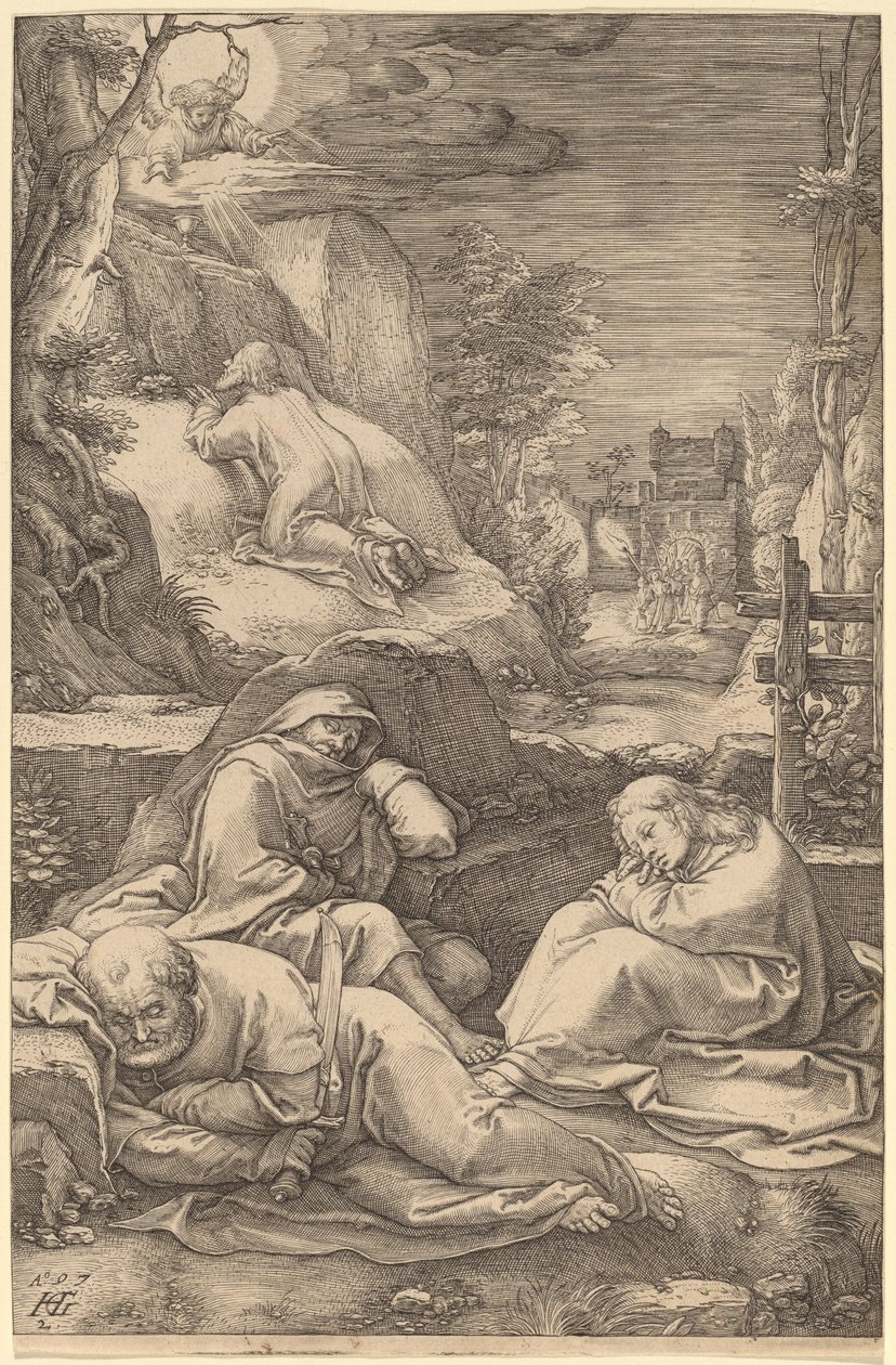 Kristus na hoře Olivetské od Hendrik Goltzius