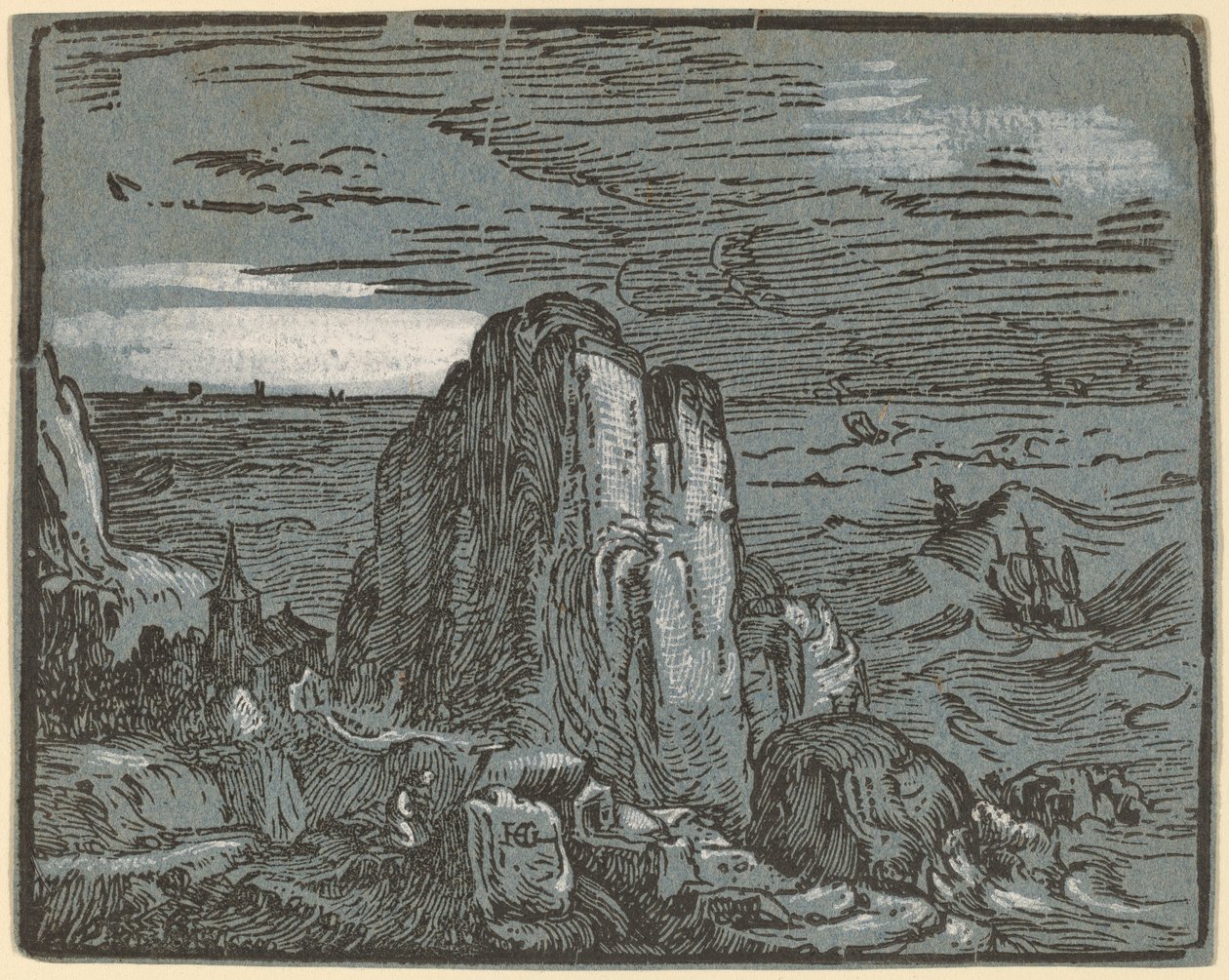 Útes na pobřeží od Hendrik Goltzius